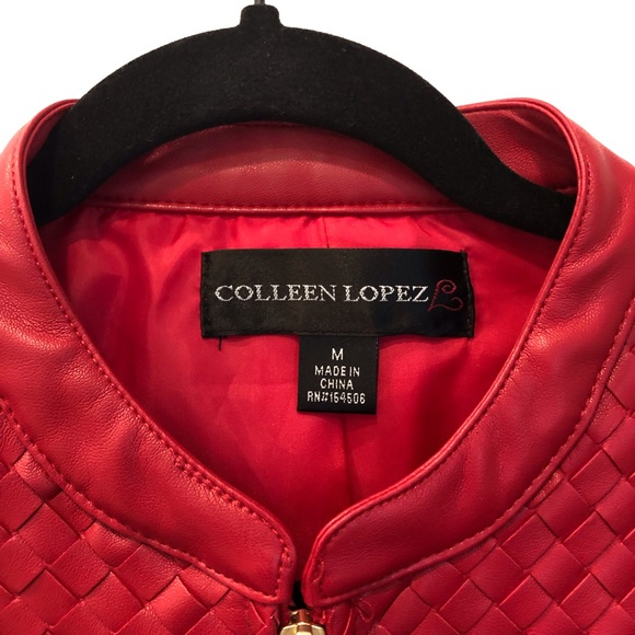 Colleen Lopez Faux Leather Woven Jacket - Picture 4 of 14